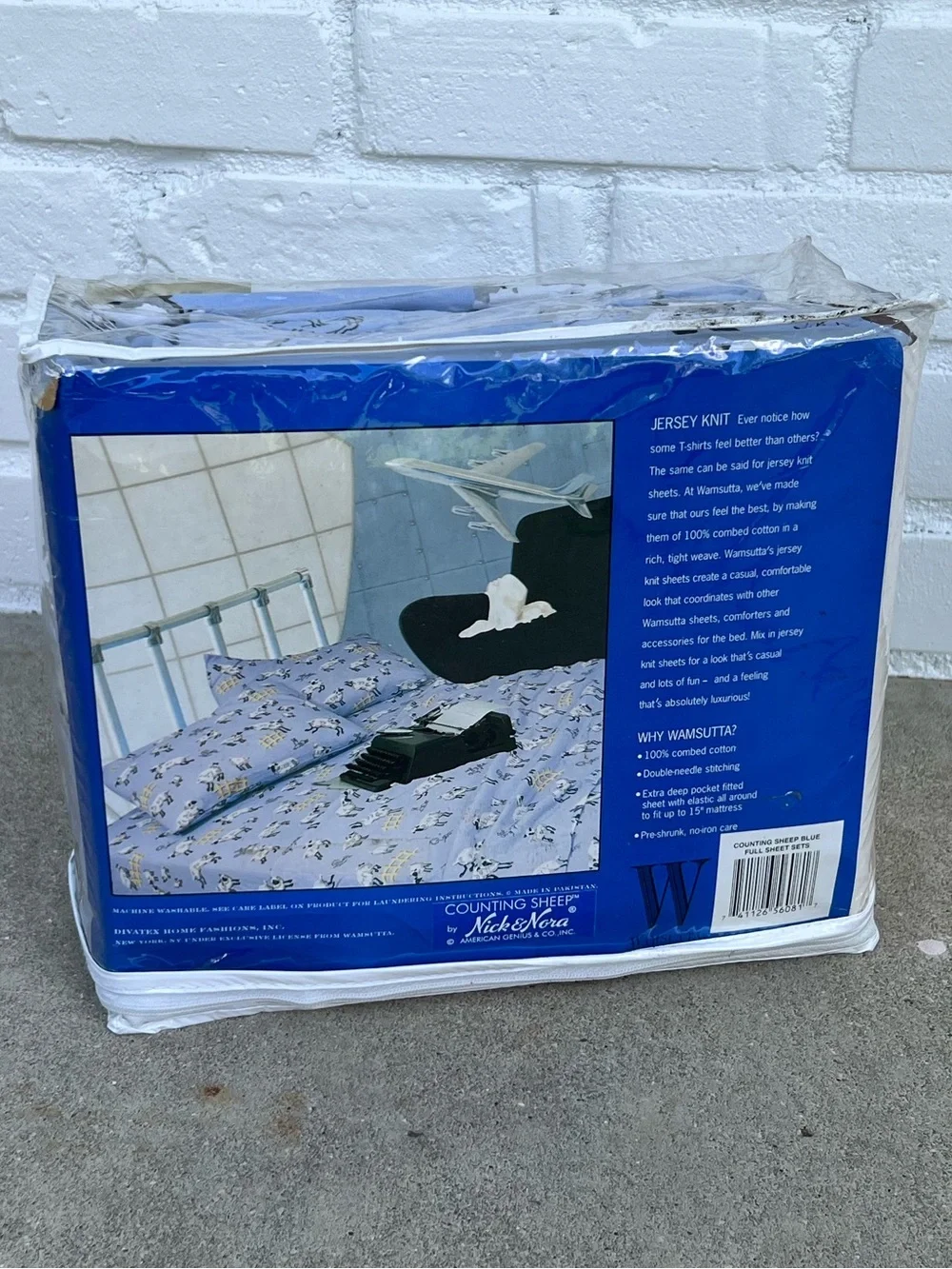 Rare Vintage Nick and Nora New Sealed Cotton Full Sheet Set Counting Sheep